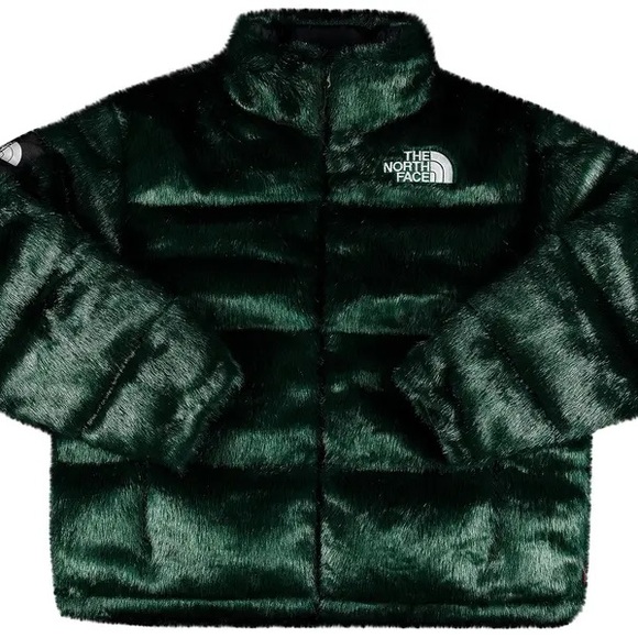 Supreme Other - Supreme x The North Face Dark Green Faux Fur Puffer Jacket Medium